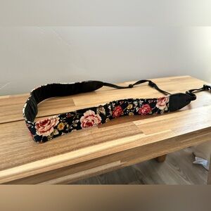 Floral Black Camera Strap